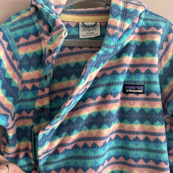 Patagonia Infant Micro D Fleece One Piece Baby Bunting 18-24 Months Aztec 60175 - Picture 3 of 10